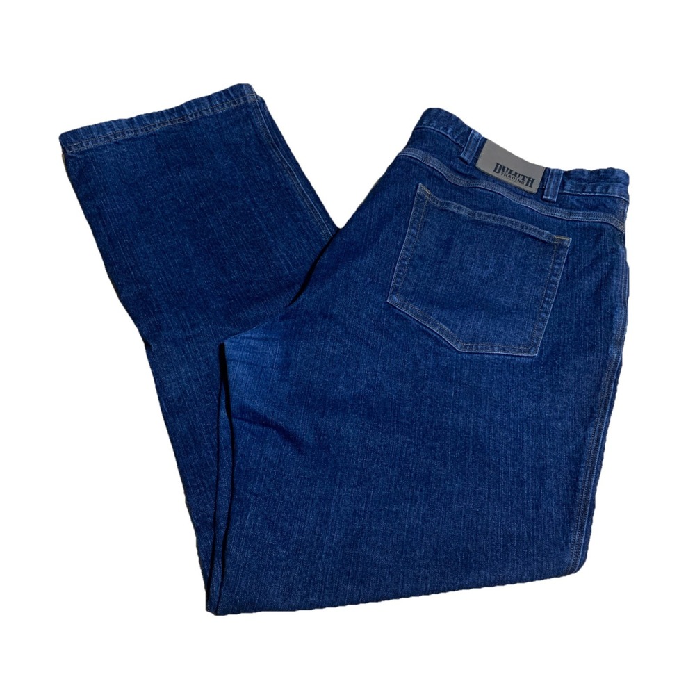 Duluth Trading Jeans Mens 44x34 Blue Straight Leg Denim Casual Grunge‎ Workwear